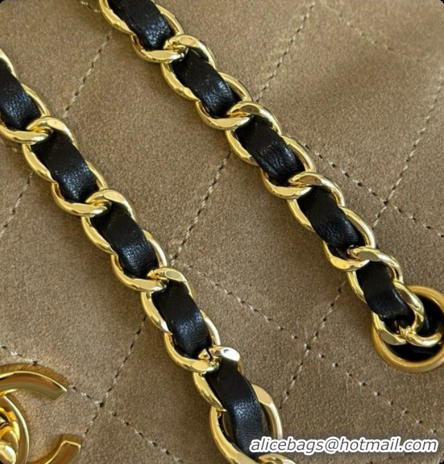 Best Grade Chanel Mini Tote Bag in Suede Calfskin and Lambskin 6633 Black/Brown 2026