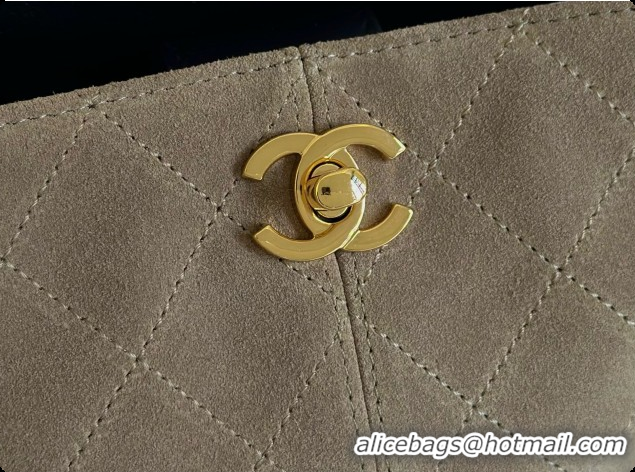 Best Grade Chanel Mini Tote Bag in Suede Calfskin and Lambskin 6633 Black/Brown 2026
