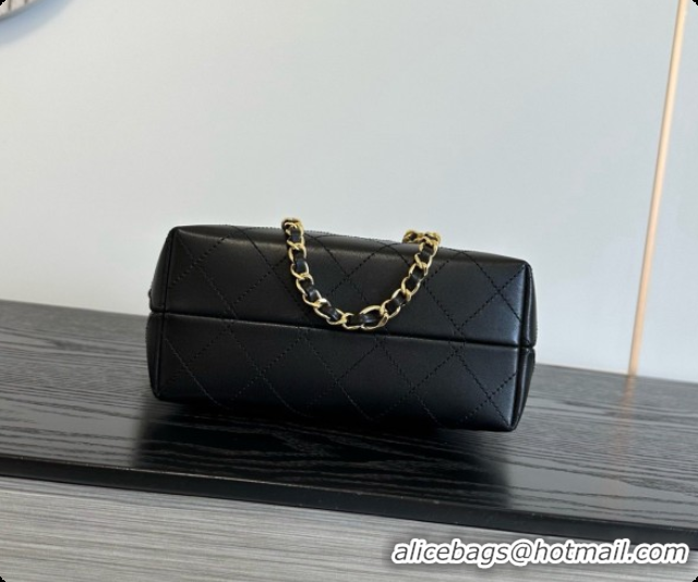 Good Looking Chanel Mini Tote Bag in Suede Calfskin and Lambskin 6633 Black/Grey 2026