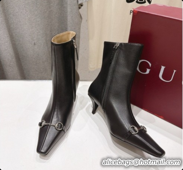 Buy Luxury Gucci Vittoria Bootie in Black nappa leather 5.5cm Heel 865516 2026