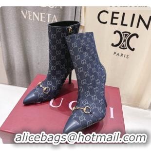 Grade Quality Gucci Ankle Boots in GG Denim 10cm Heel G091764 Blue 2026