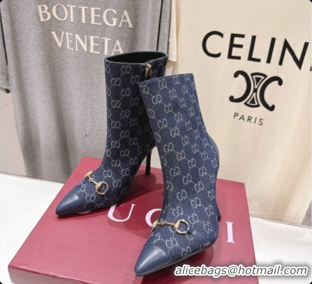 Grade Quality Gucci Ankle Boots in GG Denim 10cm Heel G091764 Blue 2026