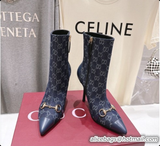 Grade Quality Gucci Ankle Boots in GG Denim 10cm Heel G091764 Blue 2026