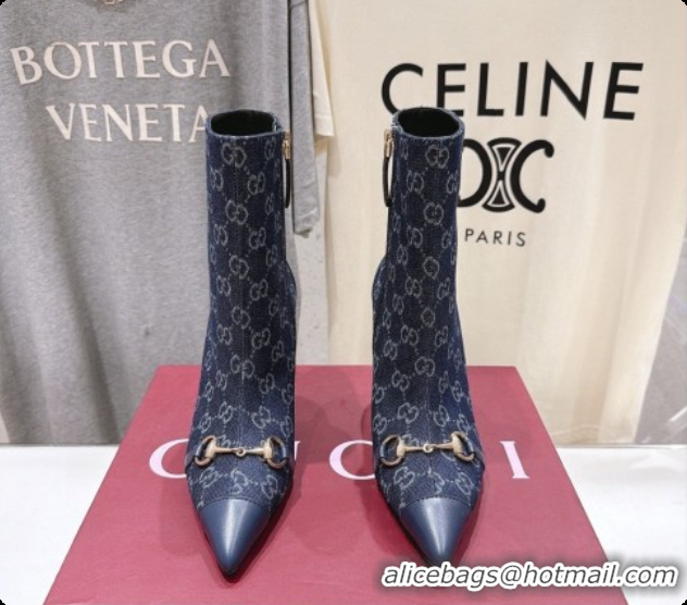 Grade Quality Gucci Ankle Boots in GG Denim 10cm Heel G091764 Blue 2026
