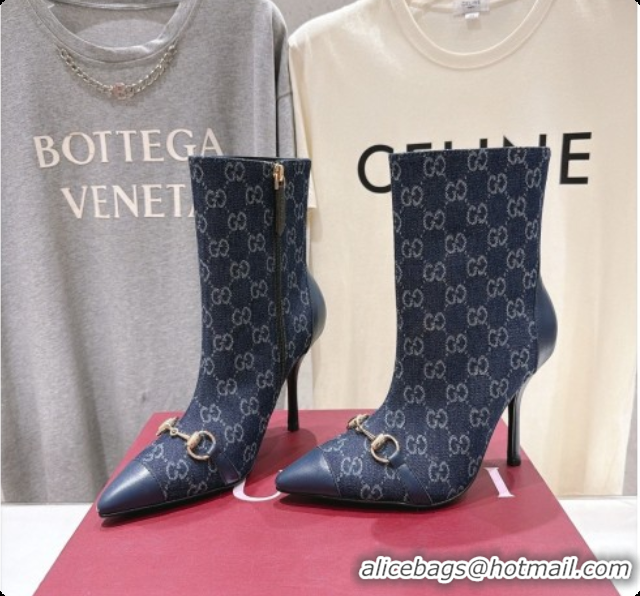 Grade Quality Gucci Ankle Boots in GG Denim 10cm Heel G091764 Blue 2026