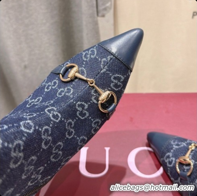 Grade Quality Gucci Ankle Boots in GG Denim 10cm Heel G091764 Blue 2026