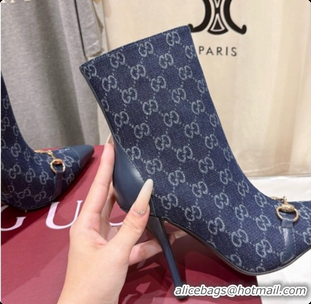 Grade Quality Gucci Ankle Boots in GG Denim 10cm Heel G091764 Blue 2026