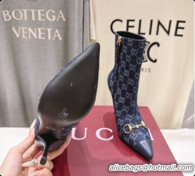 Grade Quality Gucci Ankle Boots in GG Denim 10cm Heel G091764 Blue 2026