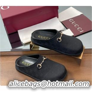 Popular Style Gucci GG Canvas Flat Mules with Horsebit G91940 Black 2026