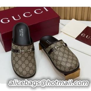 Good Product Gucci GG Coated Canvas Flat Mules with Horsebit G92126 2026