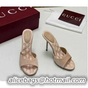 Most Popular GUCCI Women's Castello slide in satin 10.5cm heel pink 2026 100302