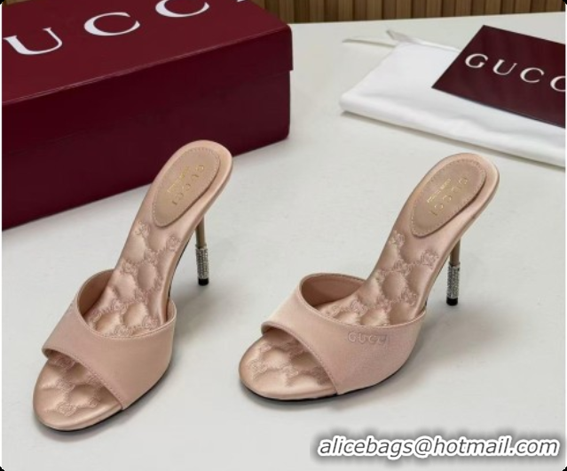 Most Popular GUCCI Women's Castello slide in satin 10.5cm heel pink 2026 100302