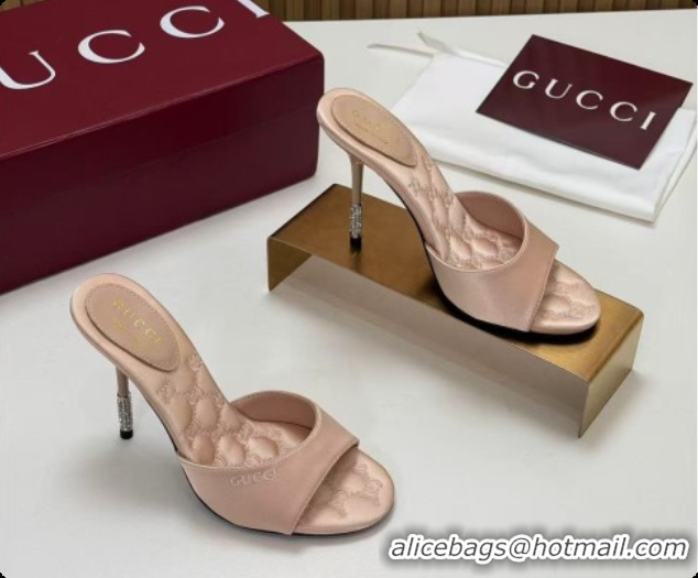 Most Popular GUCCI Women's Castello slide in satin 10.5cm heel pink 2026 100302