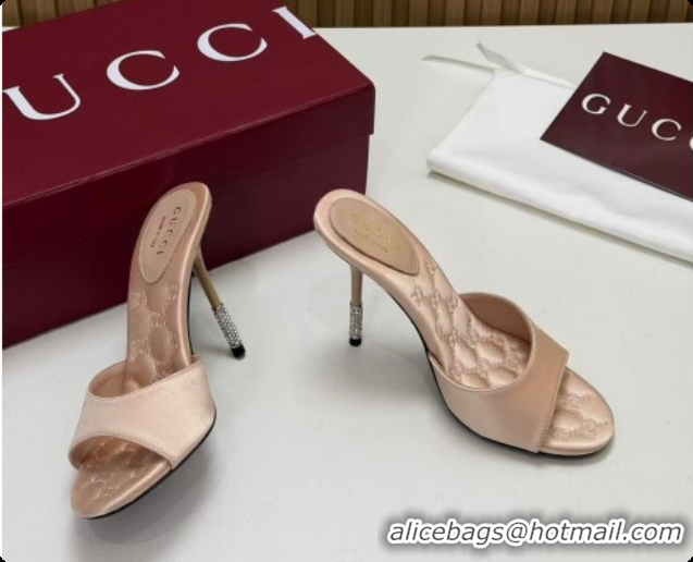 Most Popular GUCCI Women's Castello slide in satin 10.5cm heel pink 2026 100302