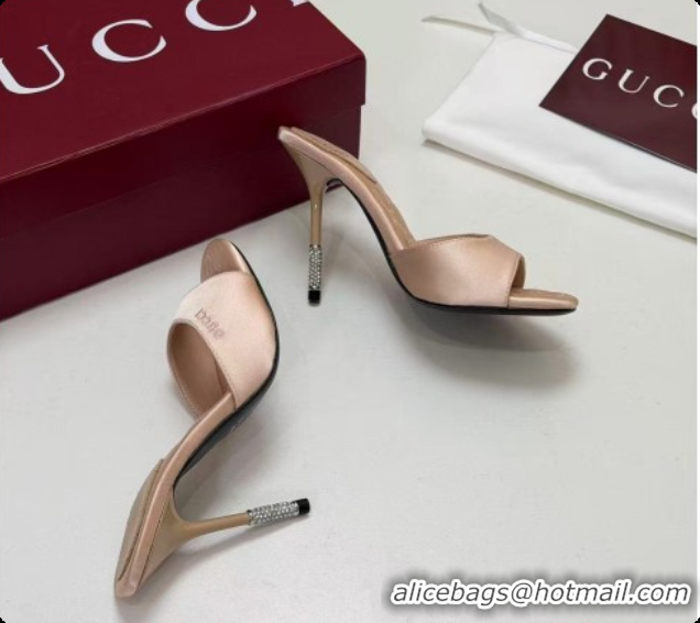 Most Popular GUCCI Women's Castello slide in satin 10.5cm heel pink 2026 100302