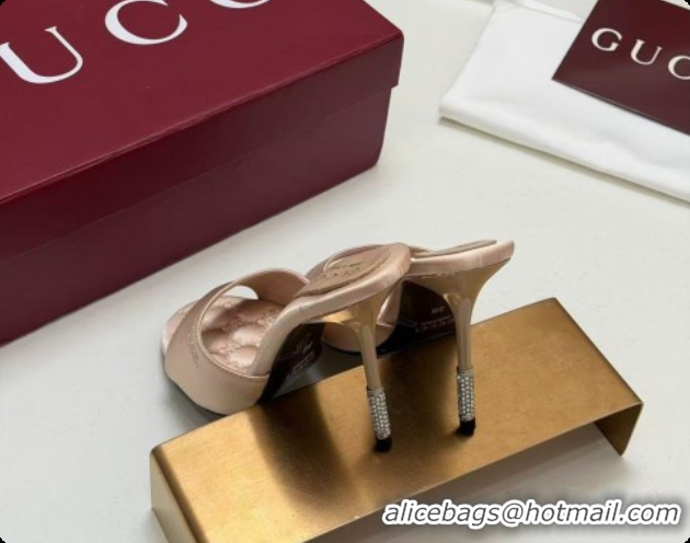 Most Popular GUCCI Women's Castello slide in satin 10.5cm heel pink 2026 100302