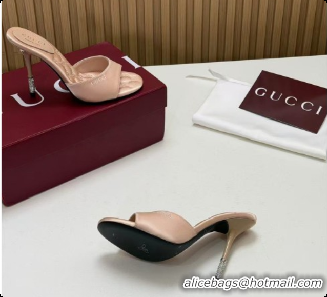 Most Popular GUCCI Women's Castello slide in satin 10.5cm heel pink 2026 100302