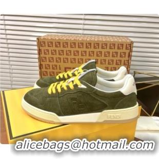 Good Quality Fendi Match Sneakers in Suede F091772 Green 2026