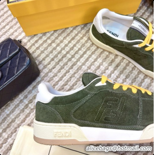 Good Quality Fendi Match Sneakers in Suede F091772 Green 2026