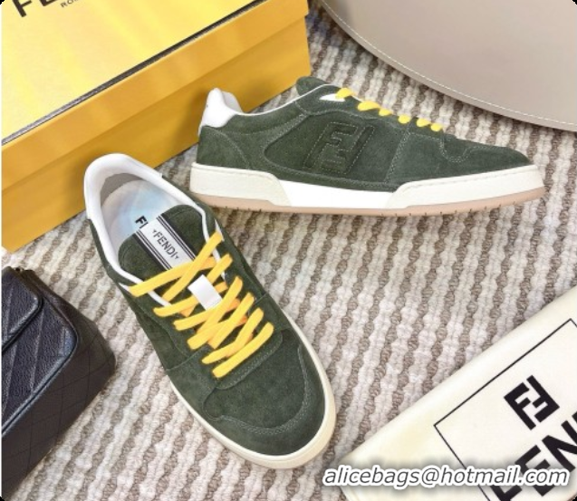 Good Quality Fendi Match Sneakers in Suede F091772 Green 2026
