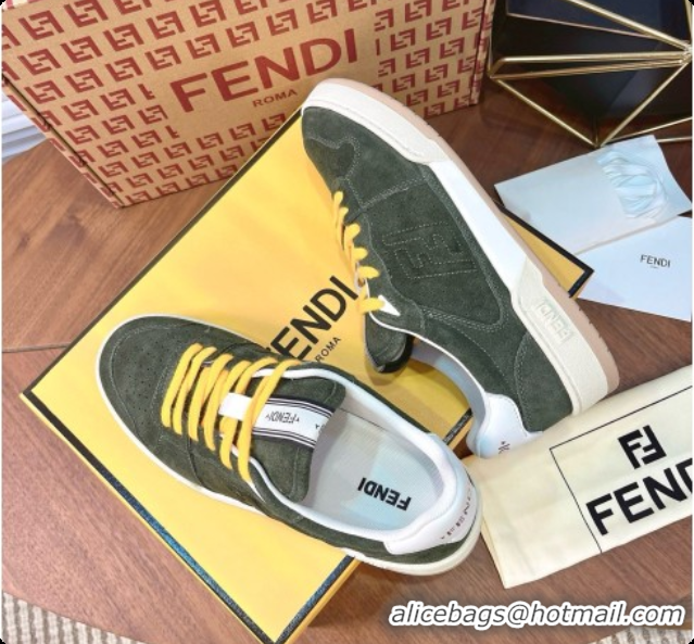 Good Quality Fendi Match Sneakers in Suede F091772 Green 2026