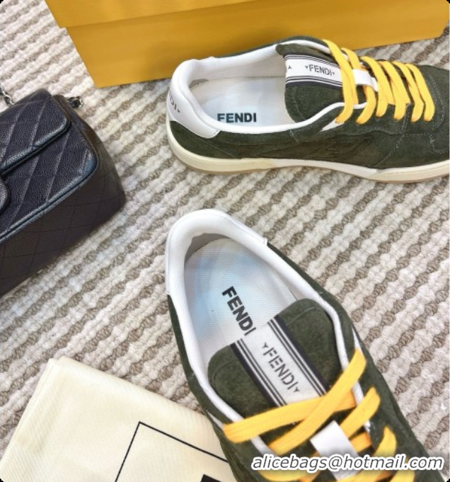 Good Quality Fendi Match Sneakers in Suede F091772 Green 2026