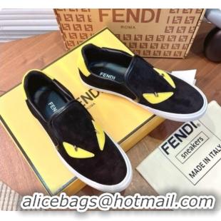 Top Grade Fendi Suede Monster Sneakers F091773 Dark Brown 2026