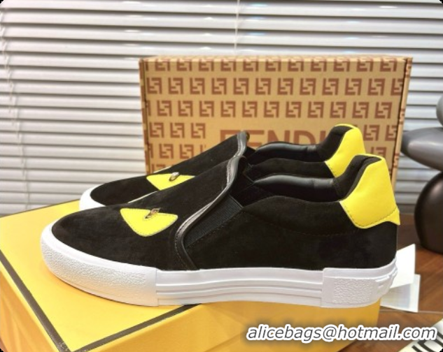 Top Grade Fendi Suede Monster Sneakers F091773 Dark Brown 2026