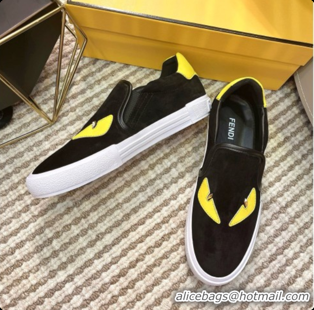 Top Grade Fendi Suede Monster Sneakers F091773 Dark Brown 2026