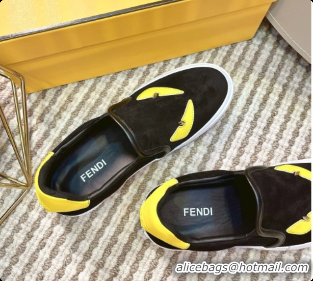 Top Grade Fendi Suede Monster Sneakers F091773 Dark Brown 2026
