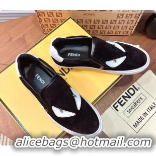 Popular Style Fendi Suede Monster Sneakers F091774 Black 2026