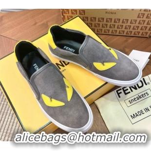 Top Quality Fendi Suede Monster Sneakers F091776 Grey 2026