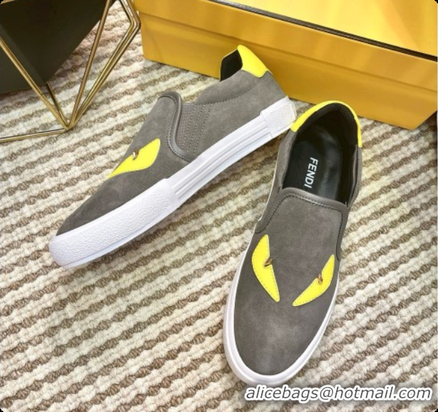 Top Quality Fendi Suede Monster Sneakers F091776 Grey 2026