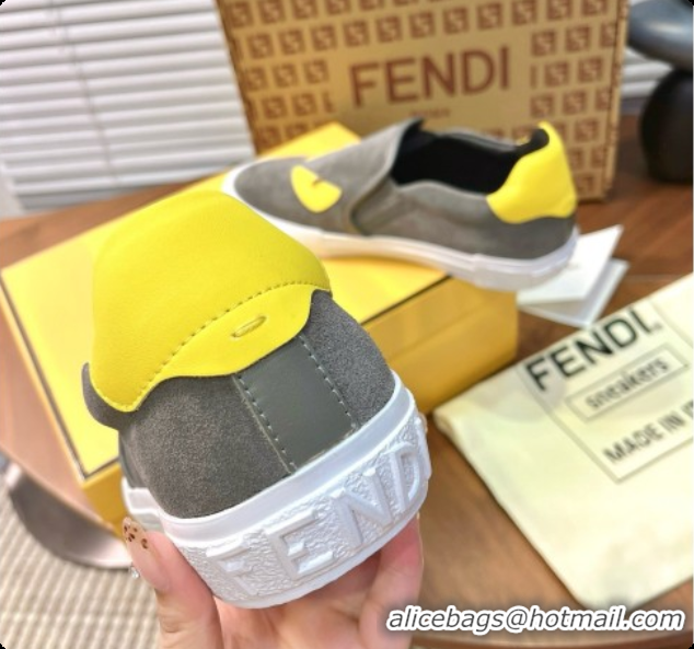 Top Quality Fendi Suede Monster Sneakers F091776 Grey 2026
