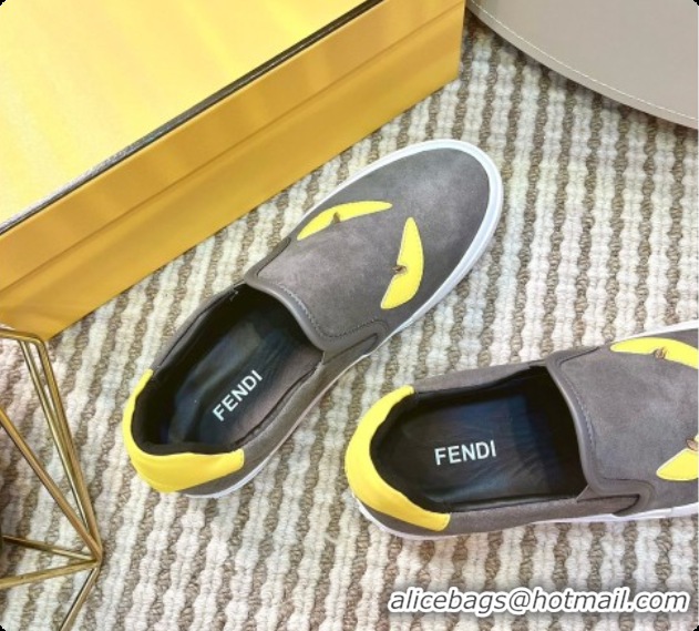 Top Quality Fendi Suede Monster Sneakers F091776 Grey 2026