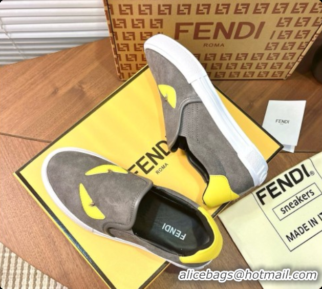 Top Quality Fendi Suede Monster Sneakers F091776 Grey 2026