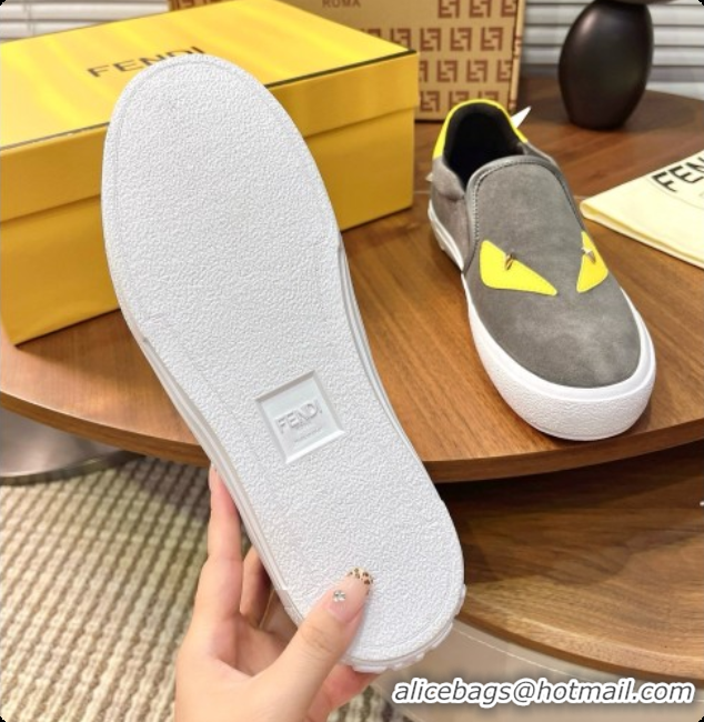 Top Quality Fendi Suede Monster Sneakers F091776 Grey 2026