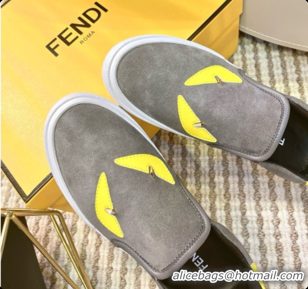 Top Quality Fendi Suede Monster Sneakers F091776 Grey 2026