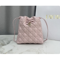 Best Luxury Dior Adiorable Mini Bucket Bag in Cannage Lambskin S2611 Soupir Pink 2026