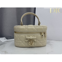 Good Quality Dior Mini Vanity Bag in Cannage Lambskin S2603 Beige 2026