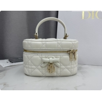 Unique Grade Dior Mini Vanity Bag in Cannage Lambskin S2603 White 2026