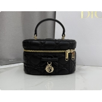 Super Quality Dior Mini Vanity Bag in Cannage Lambskin S2603 Black 2026