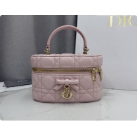 Unique Style Dior Mini Vanity Bag in Cannage Lambskin S2603 Rose Soupir Pink 2026