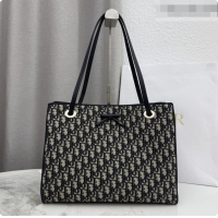 Shop Duplicate Dior Medium Dior Promenade Shopping Bag with Bow in Blue Dior Oblique Jacquard 2026 M1410