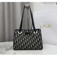 Top Quality Dior Small Dior Promenade Shopping Bag with Bow in Blue Dior Oblique Jacquard 2026 M1410 