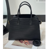 Cheap Best The Row Margaux 12 Tote Bag in Samanta Crocodile Embossed Leather 8818 Black 2026
