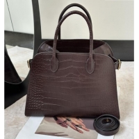 Best Product The Row Margaux 12 Tote Bag in Samanta Crocodile Embossed Leather 8818 Dark Brown 2026