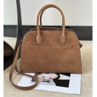 Big Discount The Row Margaux 12 Tote Bag in Suede 8818M Light Brown 2026 
