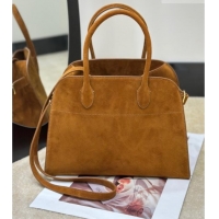 Top Grade The Row Margaux 12 Tote Bag in Suede 8818M Gold-Tone 2026