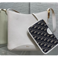 Good Product Dior Medium Dior Médaillon Bucket Bag in White Grained Calfskin 2026 6072543